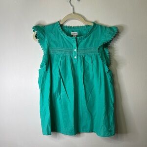 J.Crew Smocked Teal Blouse NWT